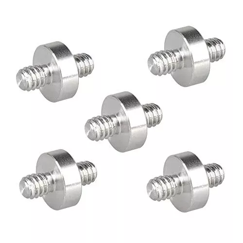 1/4"-20 Male to 1/4"-20 Male Thread Double-Ended Screw Adapter (5 Pieces)