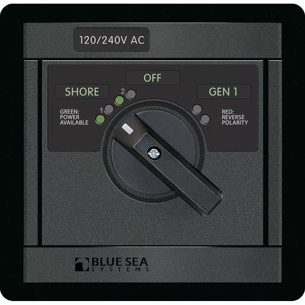 Blue Sea 1480 10/240V ACRotary 65A OFF + 2 Sources 2x120V/1x240V