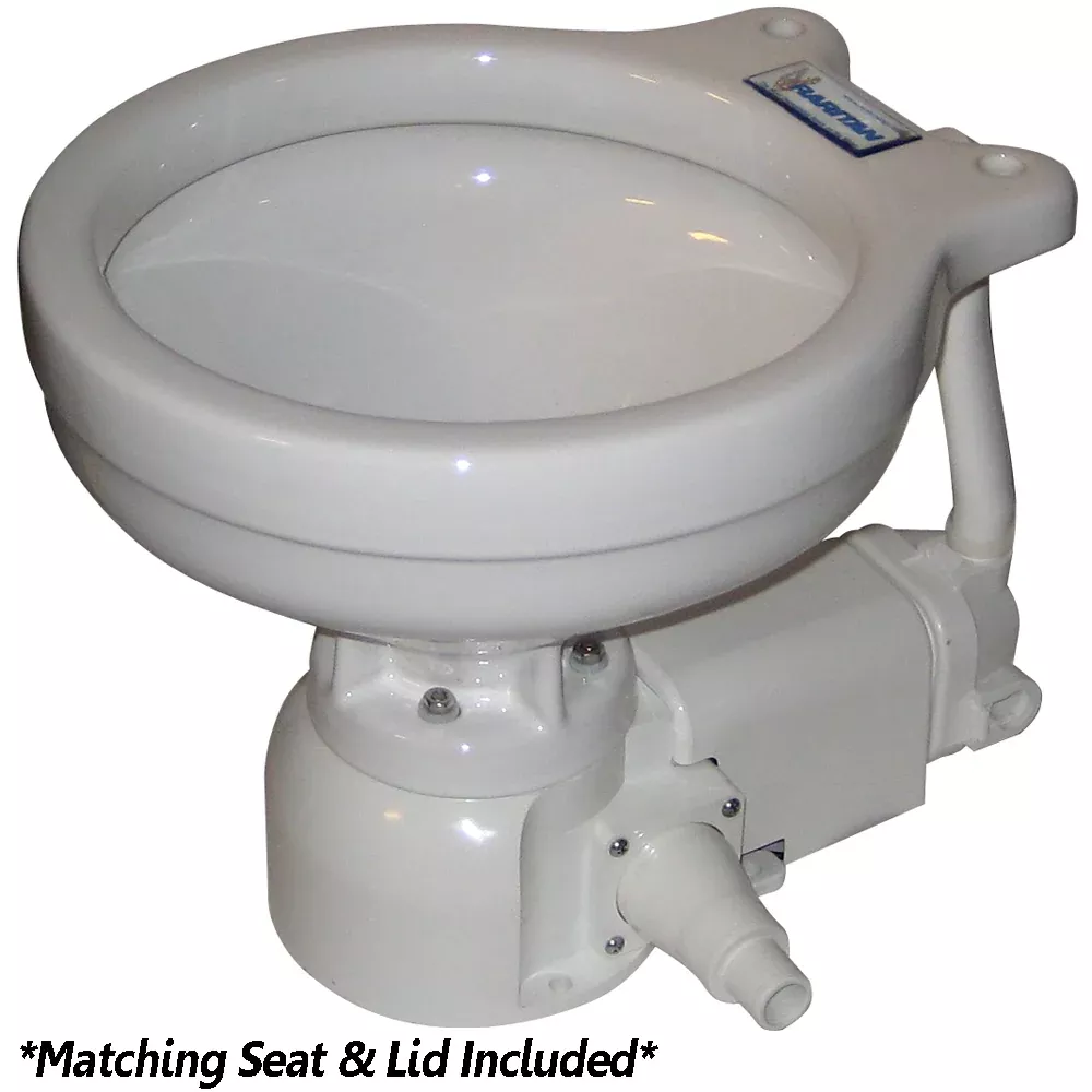 Raritan Sea Era QC Electric Toilet - Marine Size - Integral Pump - Straight90 Discharge - 12v [160MI012]